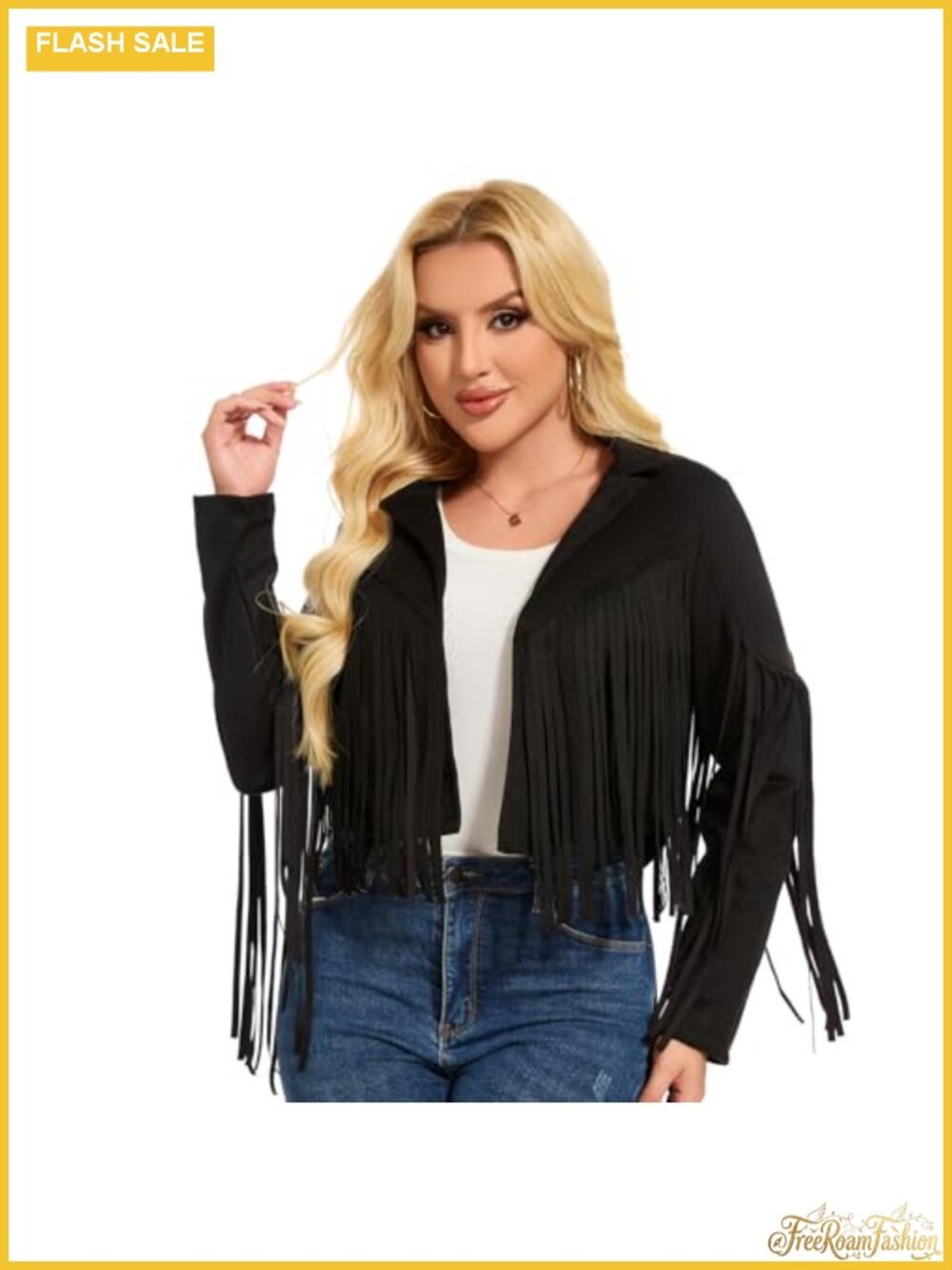 Faux Suede Fringe Jacket Long Sleeve Western Hippie Costume
